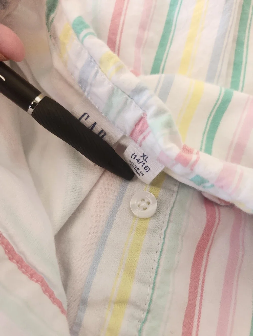 Gap Kids Pastal Striped Button Down Dress Size 14/16
